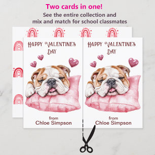 Sleeping Bulldog Kid's Valentine Classroom Card
