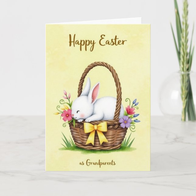 Sleeping Bunny Easter Card (Front)