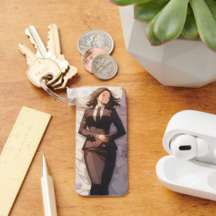 Sleeping Businesswoman Anime Keychain