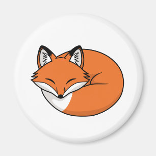Sleeping Cartoon Fox Magnet