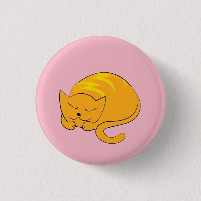 Sleeping Cat 1 Inch Round Button (Front)