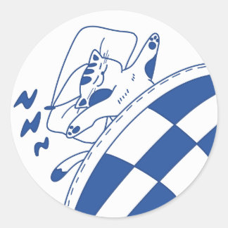 Sleeping cat classic round sticker