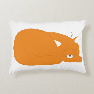 sleeping cat - cute minimalist illustration accent pillow