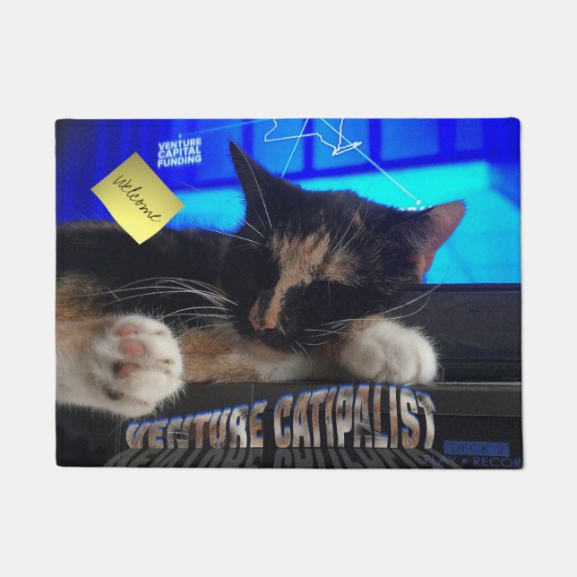 Sleeping Cat Doormat (Front)