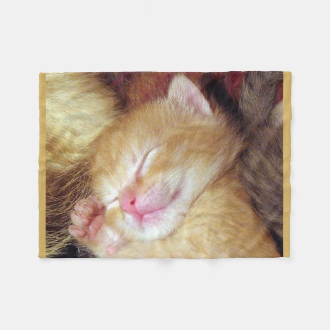 Sleeping Cat Fleece Blanket (Front (Horizontal))