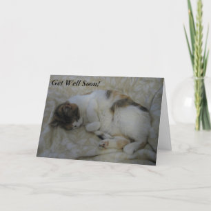 Sleeping Cat Get Well Soon Card #2