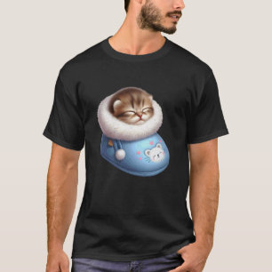 Sleeping Cat in Slipper T-Shirt