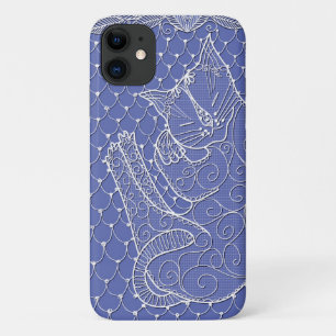 Sleeping Cat Lace Doily (lilac) on phone case