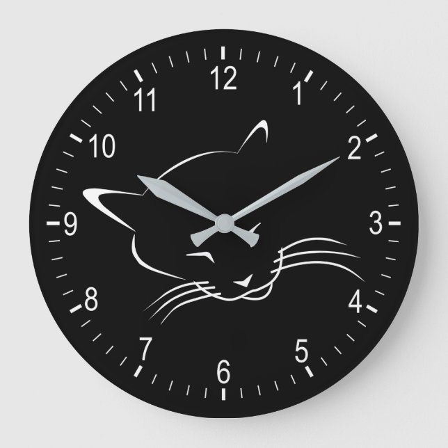 Sleeping cat large clock (Front)