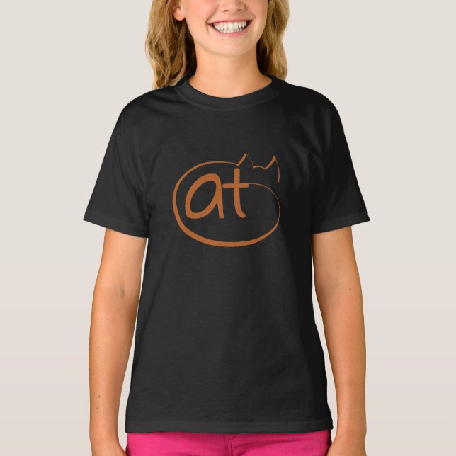 Sleeping cat line art design T-Shirt (Front)