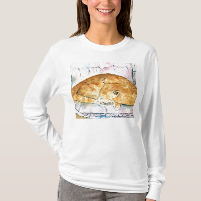 Sleeping Cat Long-Sleeve T-Shirt (Front)