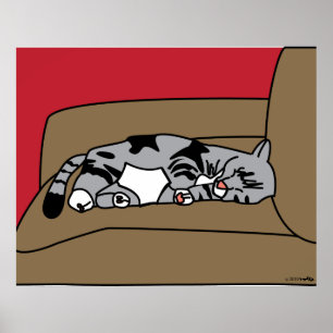 Sleeping Cat Olivia Print