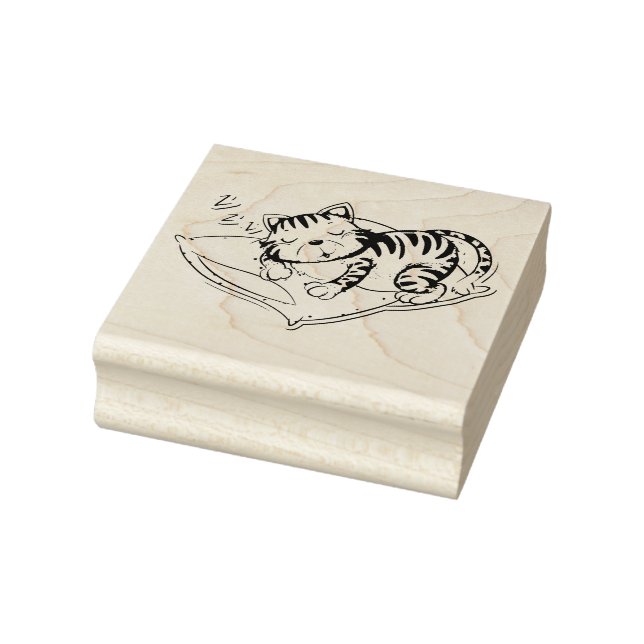 Sleeping Cat Rubber Stamp (Stamp)