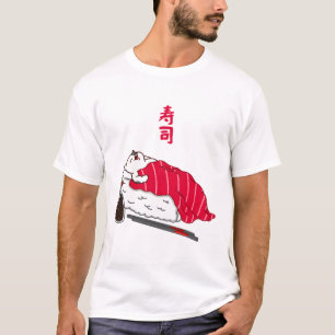 Sleeping Cat Tuna Sushi T-Shirt