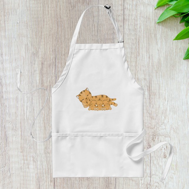 Sleeping Cat with Nursing Kittens Standard Apron (Creator Uploaded)