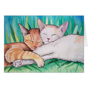 Sleeping Cats Card by Molly Harrison