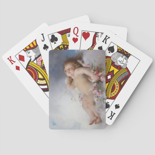 Sleeping Cherub (Putto) (by Léon Bazille Perrault) Playing Cards (Back)