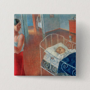 Sleeping Child, 1924 2 Inch Square Button