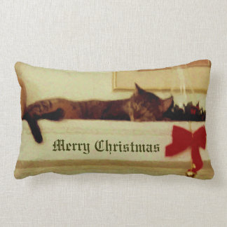 Sleeping Christmas Cat Pillow