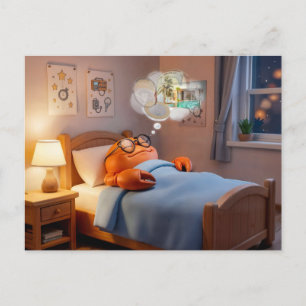 Sleeping Crab Dreaming Of Wealth And Treasure Postcard