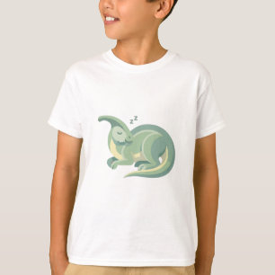 Sleeping Cute Dinosaur Illustration   Minimal Past T-Shirt