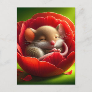 Sleeping Cute Mouse Postcard