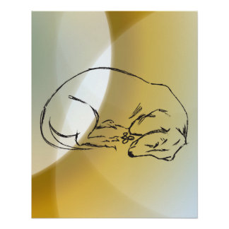 Sleeping Dachshund Dog Poster