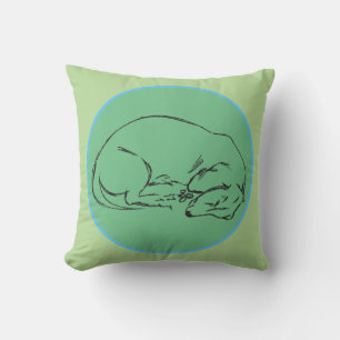 Sleeping Dachshund Dog Throw Pillow