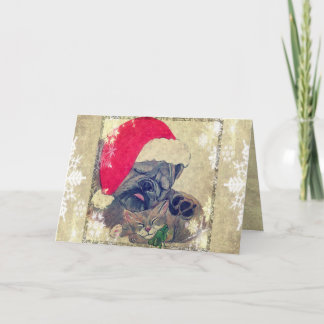 Sleeping Dog and Cat Christmas Card by Carol Zeock