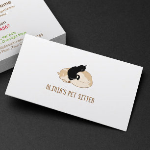 Sleeping Dog & Cat Pet Sitting Service Business Card