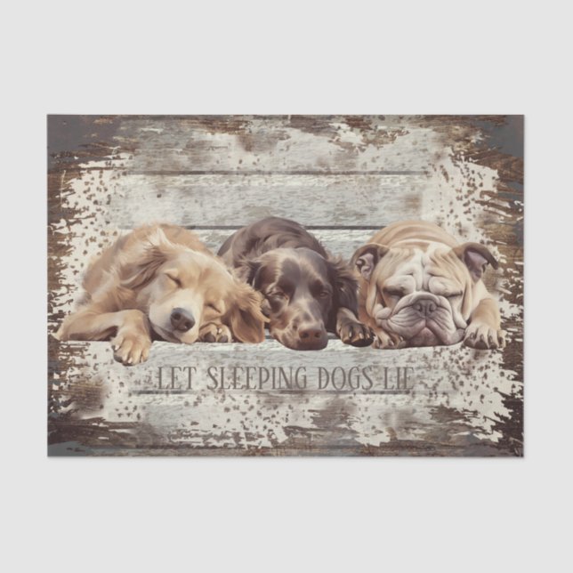 Sleeping Dog Illustrated Tissue Paper (Front)