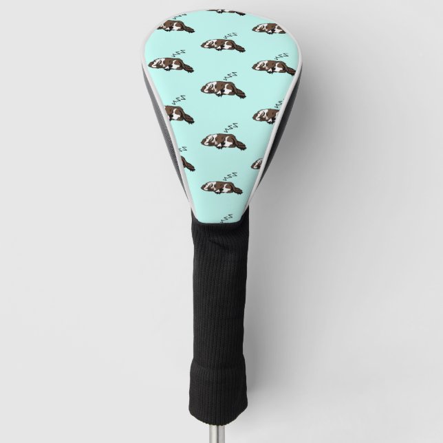 Sleeping Dog ZZZ Cocker Spaniel Pet Owner Animals Golf Head Cover (Front)