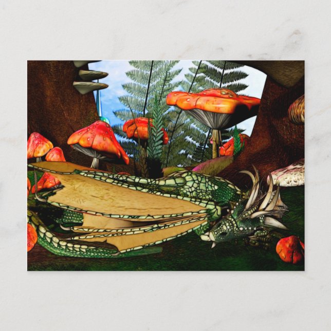 Sleeping Dragon Fantasy Art Postcard (Front)