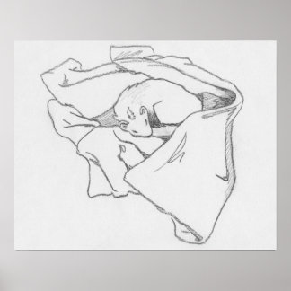 "Sleeping Dragon" Ferret Drawing Poster