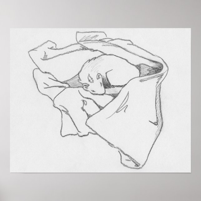 "Sleeping Dragon" Ferret Drawing Poster (Front)