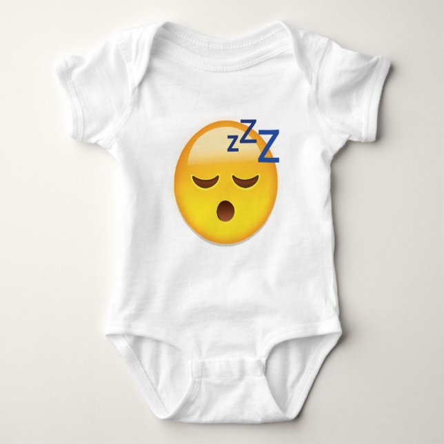 Sleeping Face Emoji Baby Bodysuit (Front)