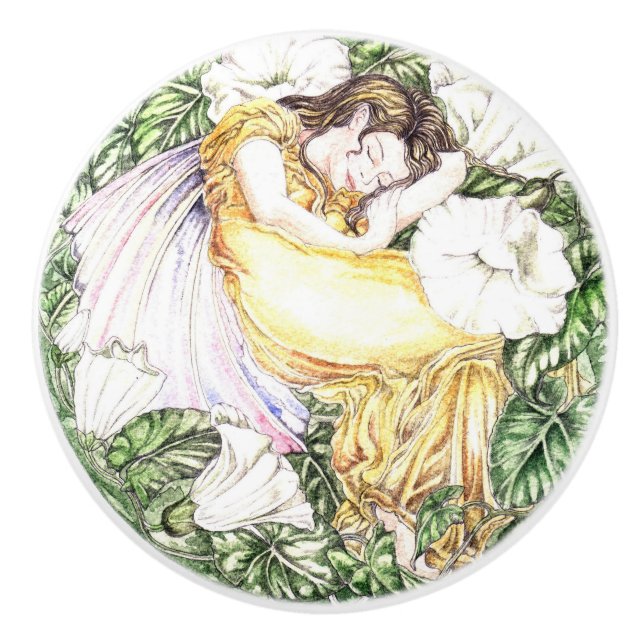 Sleeping Fairy Ceramic Knob (Front)