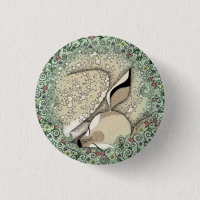 Sleeping Fawn Badge 1 Inch Round Button (Front)