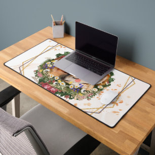 Sleeping Fawn, Brown Animal Nature Graphic Desk Mat