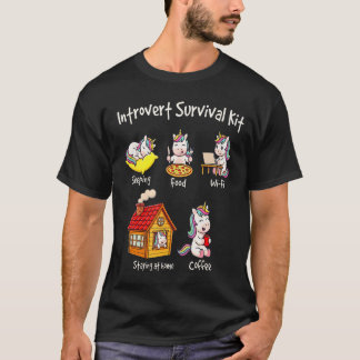 Sleeping Food Wifi Staying Home Coffee Introvert T-Shirt