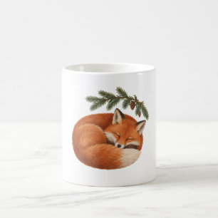 Sleeping Fox and Fir Branch Coffee Mug