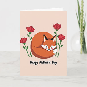 Sleeping Fox Mothers Day Card