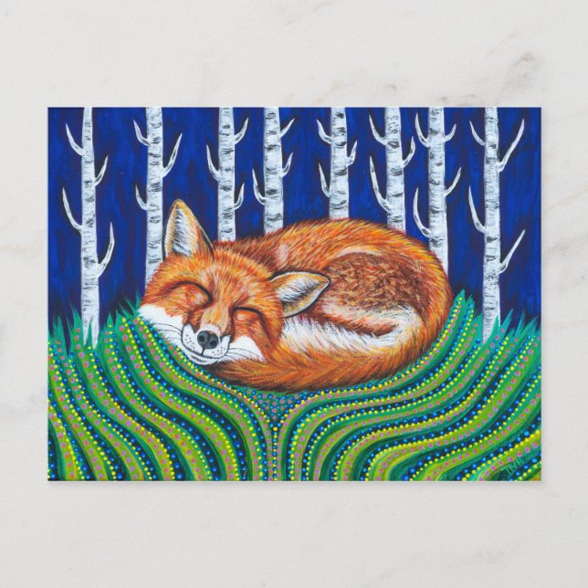 Sleeping Fox Postcard (Front)
