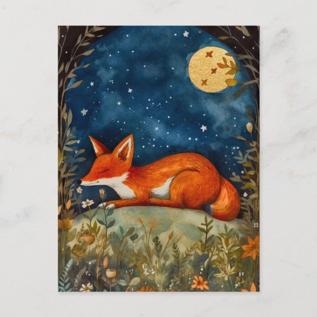 Sleeping Fox Postcard (Front)