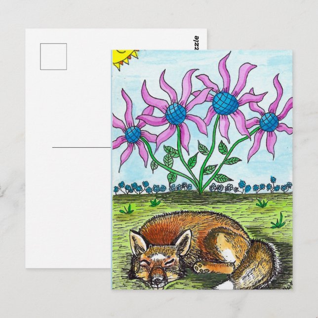 Sleeping Fox Postcard (Front/Back)