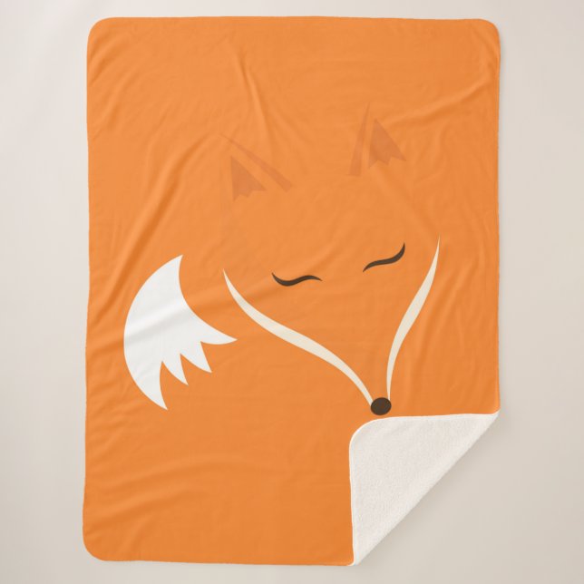 Sleeping fox Sherpa Blanket (Front)