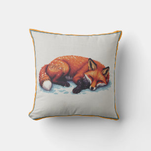 Sleeping Fox Throw Pillow