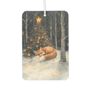 Sleeping Fox Whimsical Rustic Christmas Air Freshener