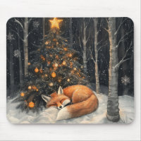 Sleeping Fox Whimsical Rustic Christmas