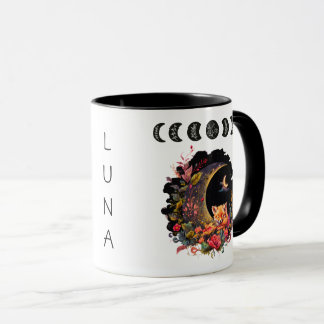 Sleeping Fox With Lunar Cycle Customizable  Mug